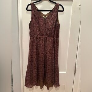 Madewell 100% silk brown patterned dress